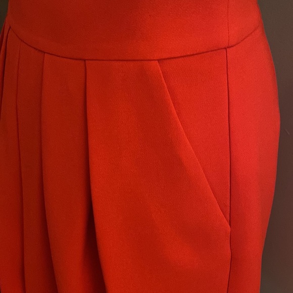 Banana Republic Orange Pleated Skirt - Size 00P - Picture 3 of 4